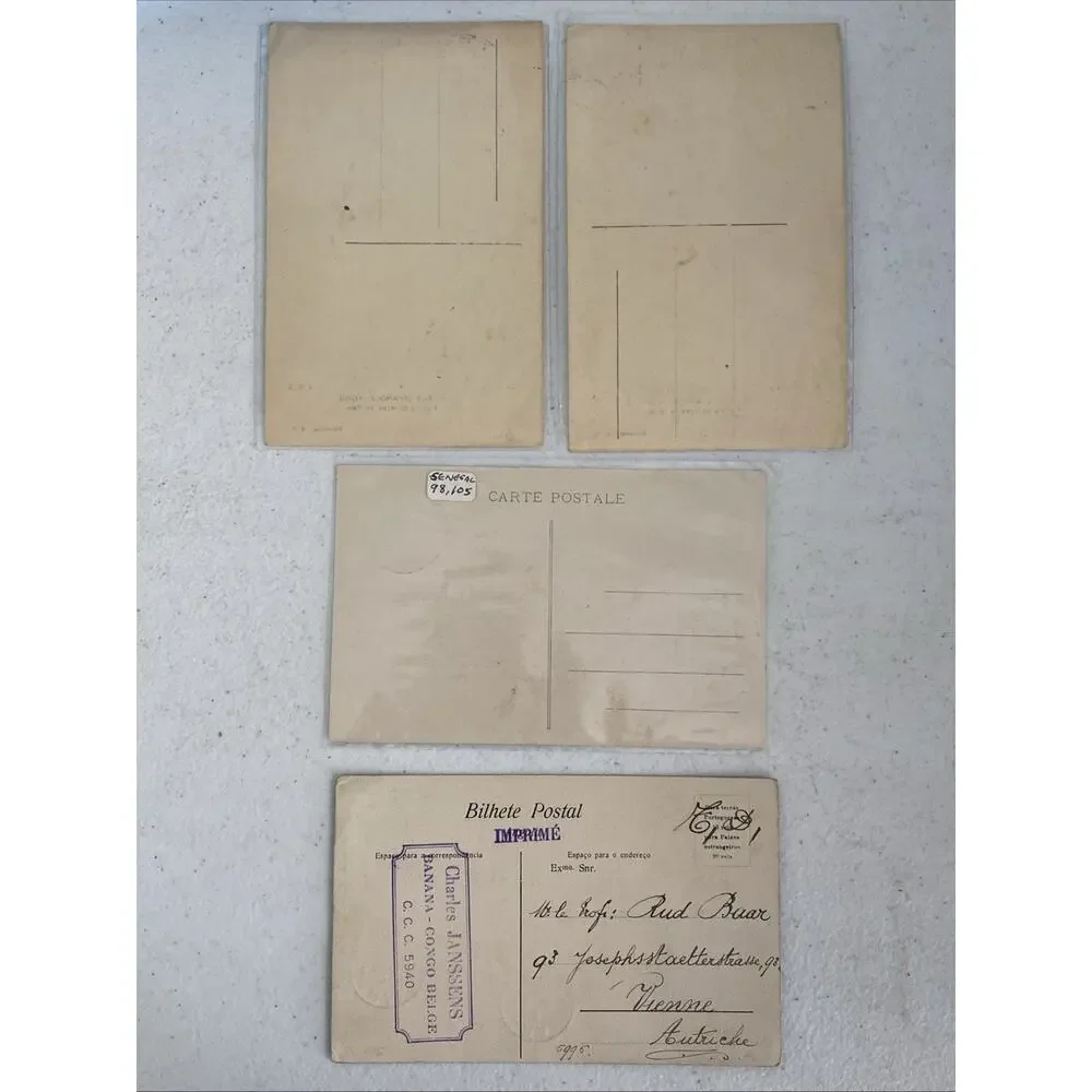 RARE‎ Lot Of 4 Used Postcards Stamped 1920’s 1930’s Congo Djibouti Guinea